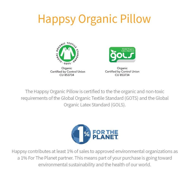 Happsy Organic Latex Pillow - Queen Bed Pillow with Breathable Cotton - Eco-Friendly & Non-Toxic Neck Pillow for Back Support and Neck Pain Relief - Made in USA - Image 2